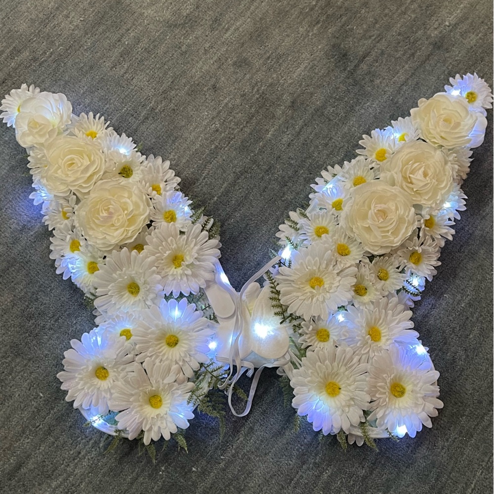 Floral Angel Wings with LED Lights